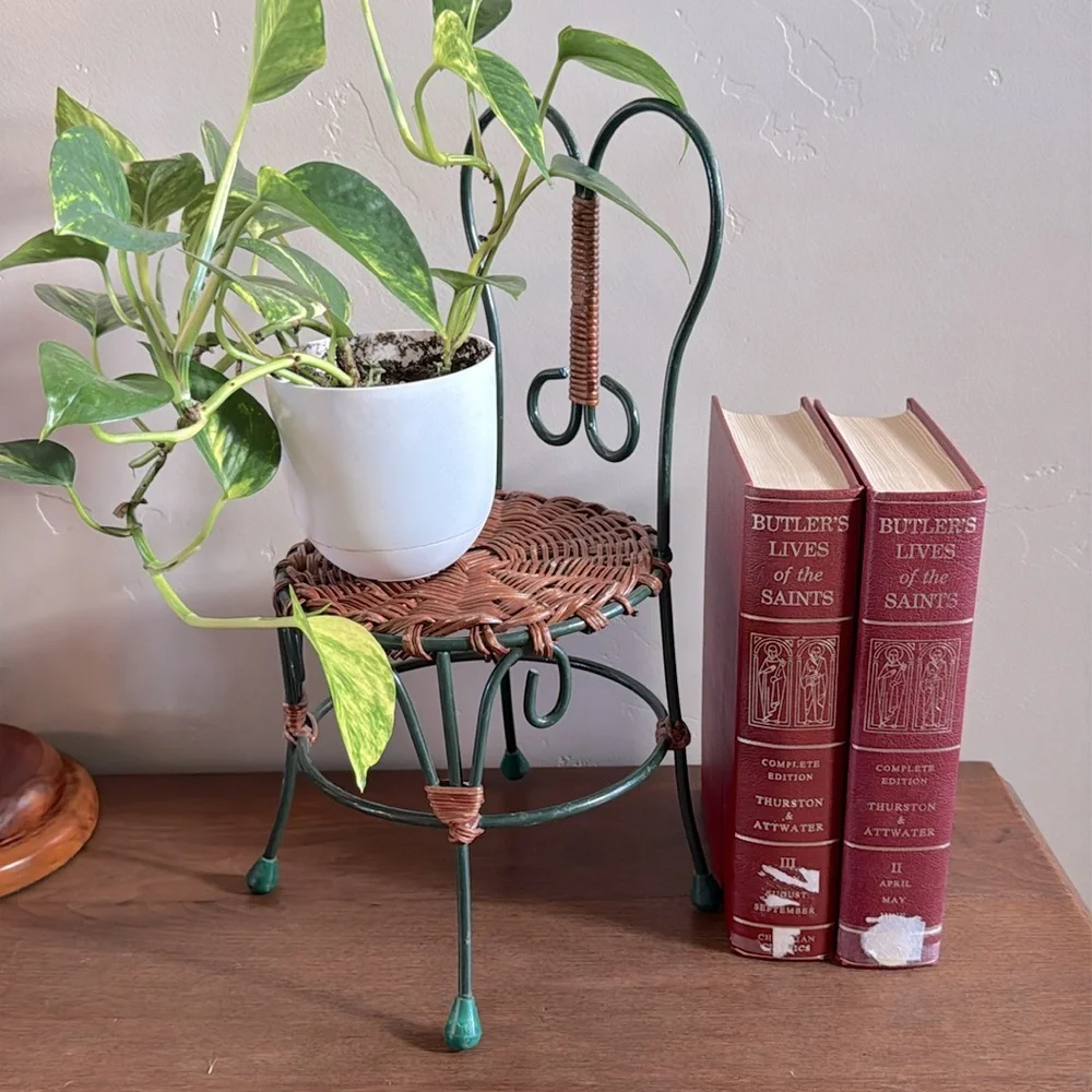 Wicker and Metal Ice Cream Parlor Doll Sized Cafe Bistro Chair Cottage Decor